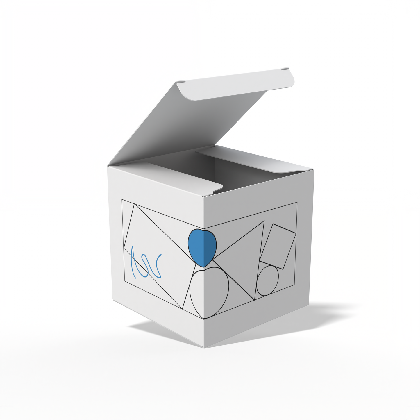 Design Custom 3"x3"x3" Cross Tuck Boxes Online | PrintLab by WEC | Open Box