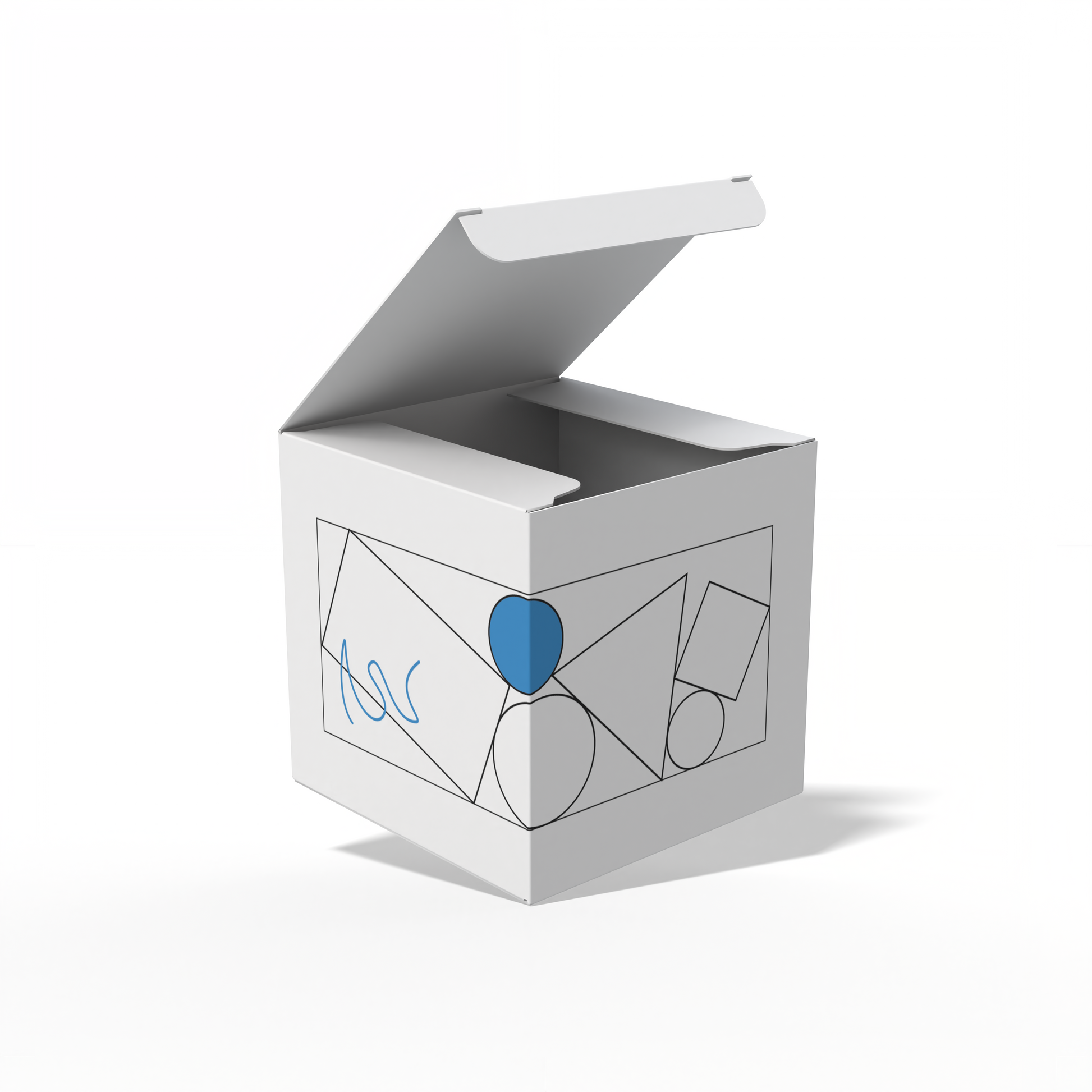 Design Custom 3"x3"x3" Cross Tuck Boxes Online | PrintLab by WEC | Open Box